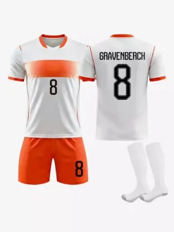 Maillot extérieur des Pays-Bas 2026 n° 4 Virgil n° 10 Memphis. Ensemble 3 pièces pour adultes et enfants.