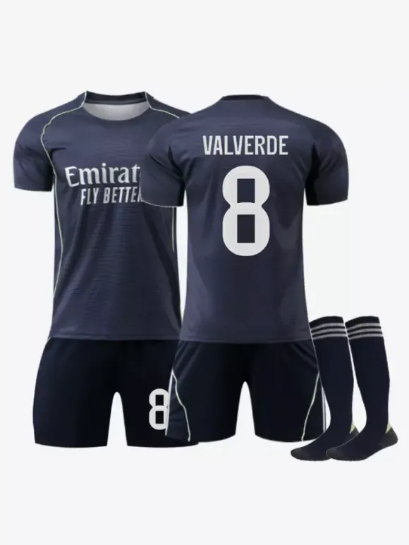 Maillot extérieur du club de football 25/26 n° 10 Mbappé n° 11 Rodrigo Ensemble 3 pièces