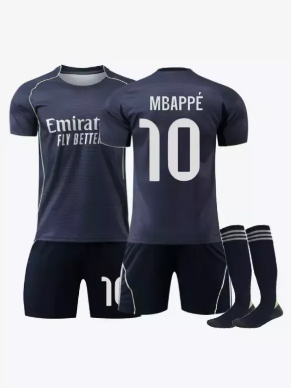 Maillot extérieur du club de football 25/26 n° 10 Mbappé n° 11 Rodrigo Ensemble 3 pièces