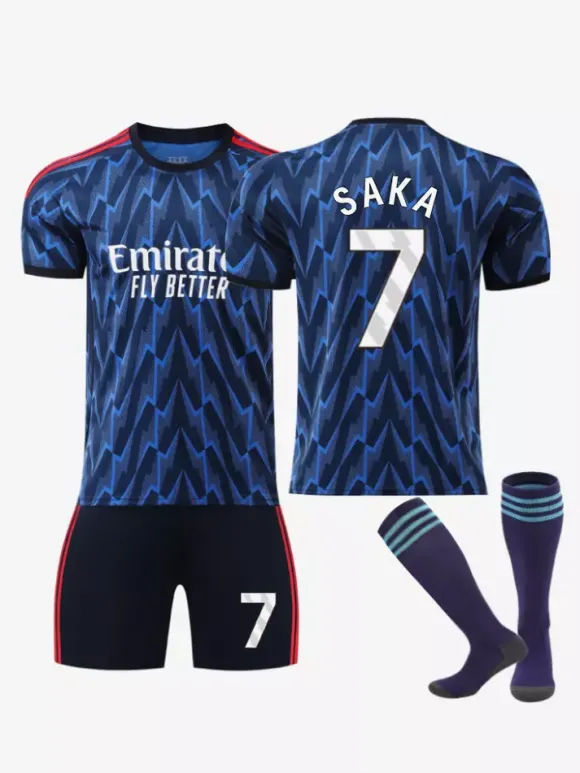 Maillot extérieur du club de football 25/26 numéro 7 Saka numéro 41 Rice ensemble d'uniformes de football pour adultes et enfants