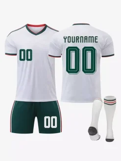 Maillot extérieur personnalisé 3 pièces de l'équipe nationale de football du Mexique 2026 pour adultes et enfants