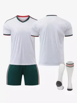 Maillot extérieur personnalisé 3 pièces de l'équipe nationale de football du Mexique 2026 pour adultes et enfants