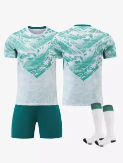 Maillot extérieur personnalisé de l'équipe nationale du Portugal 2026 ensemble 3 pièces pour adultes et enfants