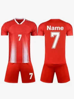 Maillot Football Flocage Logo Personnalisé 2 Pièces Homme Femme Enfant Noir