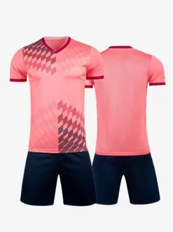 Maillot Football Flocage Logo Personnalisé 2 Pièces Homme Femme Enfant Noir