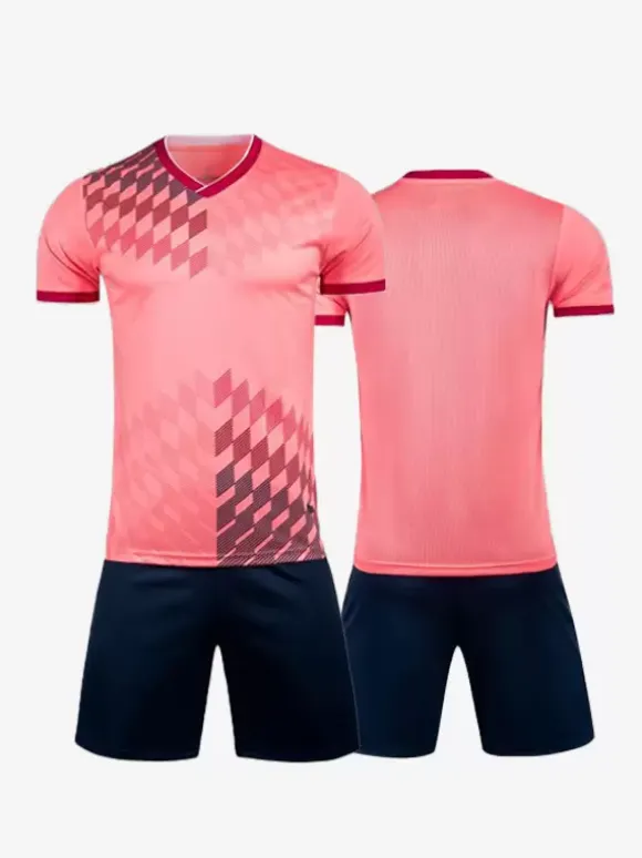 Maillot Football Flocage Logo Personnalisé 2 Pièces Homme Femme Enfant Noir