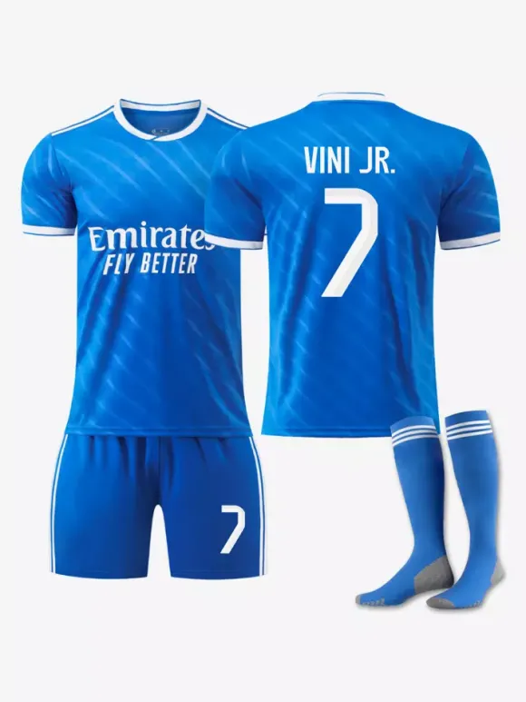 Maillot Third du club de football américain Vini. JR n° 10 Mbappé n° 7 (25/26) pour adultes et enfants