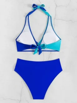 Maillot de bain bikini rose à lacets pour femme maillot de bain sexy d'été