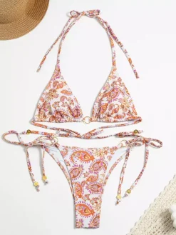 Maillot de bain deux pièces sexy à trois anneaux pour la plage en été 2026