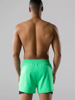 Maillot de bain homme style boxer double épaisseur coupe ample séchage rapide grandes tailles