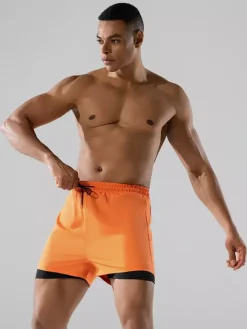 Maillot de bain homme style boxer double épaisseur coupe ample séchage rapide grandes tailles