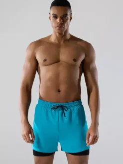 Maillot de bain homme style boxer double épaisseur coupe ample séchage rapide grandes tailles