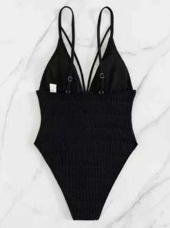 Maillot de bain une pièce sexy avec découpes et col en V pour femme 2026