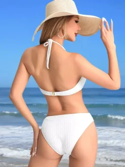 Maillot de bain une pièce uni à découpes en trou de serrure pour l'été 2026