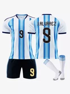 Maillot de Football Argentine Domicile 2026 Ensemble Maillot 3 Pièces Manches Courtes N°9 Álvarez