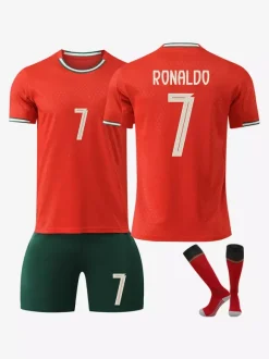 Maillot de football domicile 25/26 n°7 RONALDO 3 pièces pour adultes et enfants