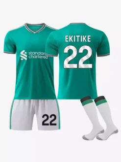 Maillot de football 3e équipe 25/26 numéro 7 Wirtz numéro 22 Ekitike ensemble 3 pièces pour adultes et enfants