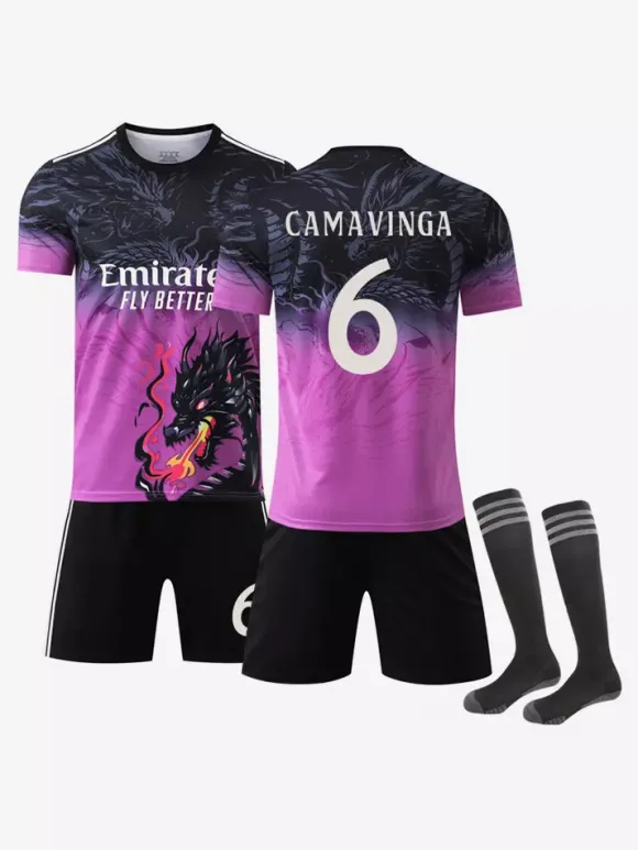 Maillot de football homme motif dragon BELLINGHAM MBAPPÉ ensemble 3 pièces