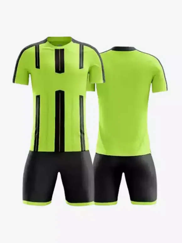 Maillot de football personnalisé à manches courtes et rayures pour homme