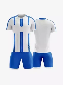 Maillot de football personnalisé à manches courtes et rayures pour homme