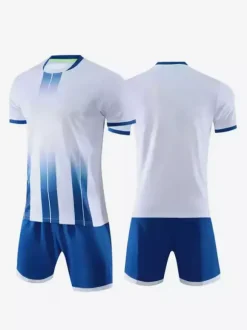 Maillot de football personnalisé à rayures et col en V pour homme