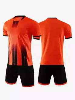 Maillot de football personnalisé à rayures et col en V pour homme