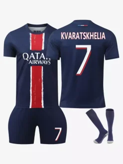 Maillot de football 3 pièces pour homme numéro 1 Donnarumma numéro 7 Kvaratskhelia numéro 29 Barcola