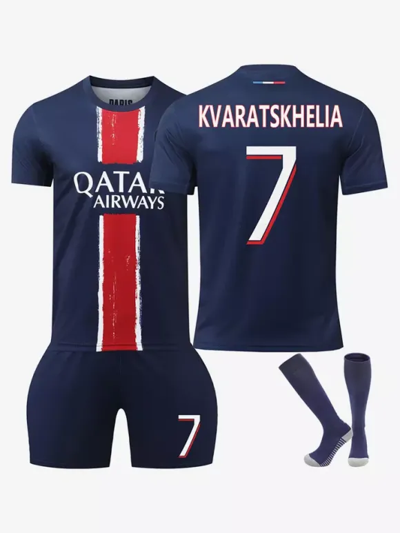 Maillot de football 3 pièces pour homme numéro 1 Donnarumma numéro 7 Kvaratskhelia numéro 29 Barcola
