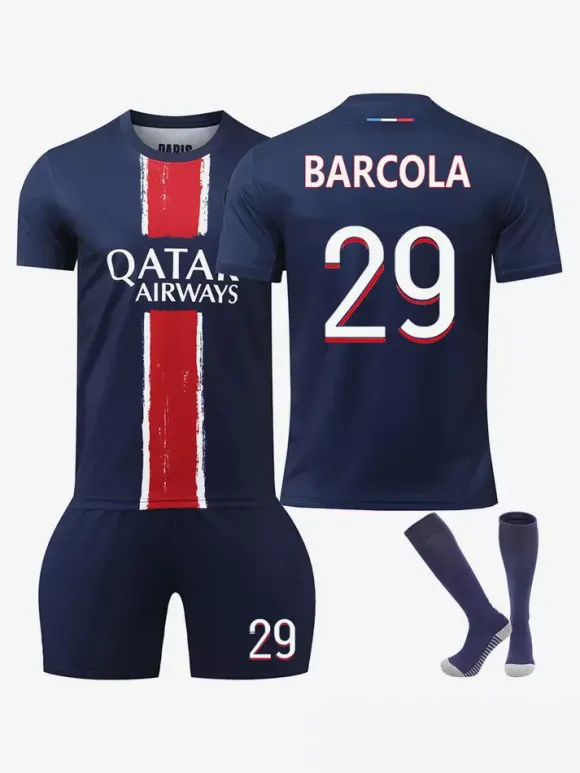 Maillot de football 3 pièces pour homme numéro 1 Donnarumma numéro 7 Kvaratskhelia numéro 29 Barcola