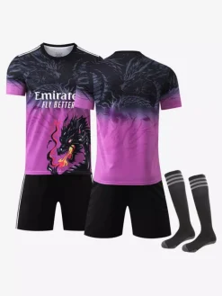 Maillot de football pour homme ensemble 3 pièces personnalisé à motif dragon