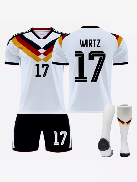 Maillot domicile de l'équipe d'Allemagne de football n°6 KIMMICH n°17 WIRTZ 2026 ensemble 3 pièces pour adultes et enfants