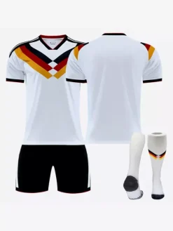 Maillot domicile de l'équipe d'Allemagne de football 2026 ensemble personnalisé 3 pièces pour adultes et enfants