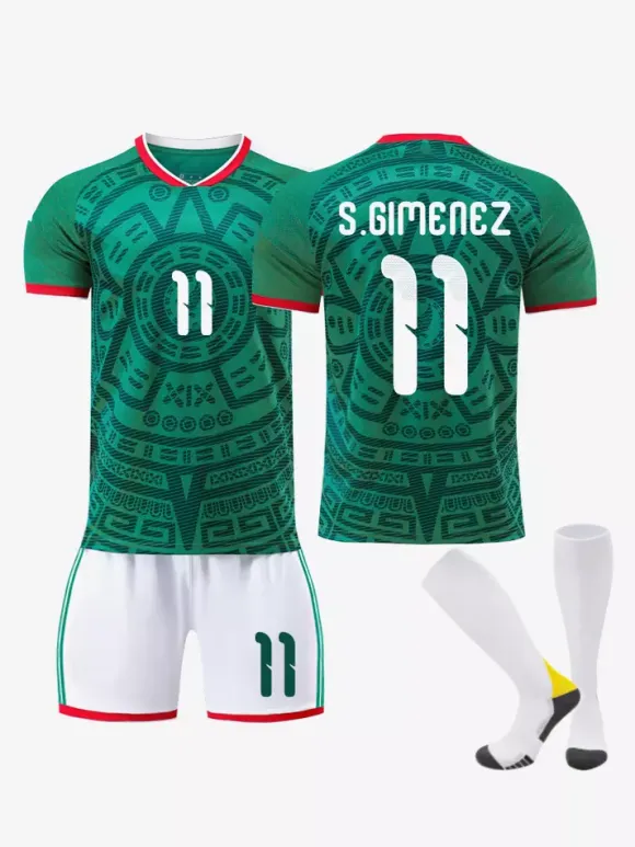 Maillot domicile de l'équipe nationale 2026 numéro 9 Raúl manches courtes vêtements de sport pour adultes et enfants