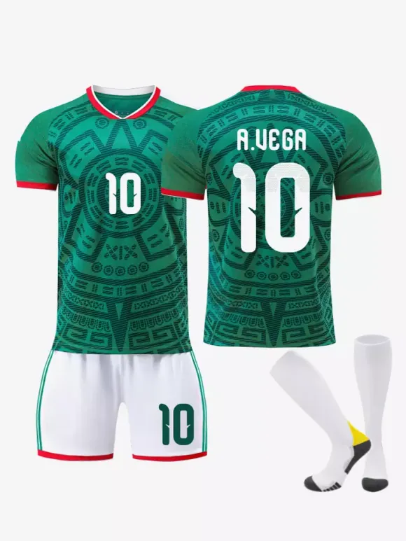 Maillot domicile de l'équipe nationale 2026 numéro 9 Raúl manches courtes vêtements de sport pour adultes et enfants