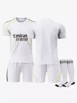 Maillot domicile du club de football 25/26 blanc personnalisé ensemble 3 pièces