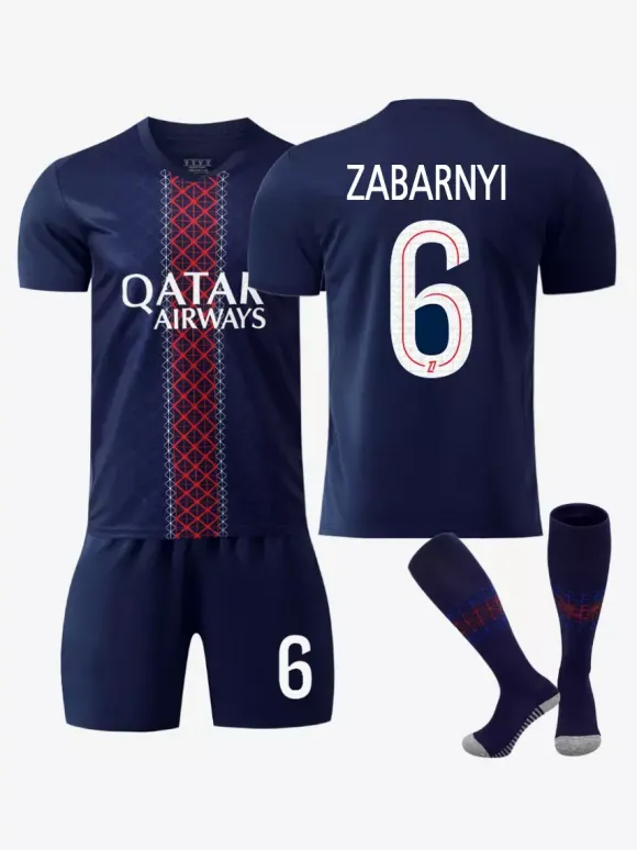 Maillot Domicile du Club de Football 25/26 No.10 Dembélé No.14 Doué No.7 Kvaratskhelia Ensemble 3 Pièces