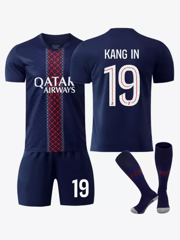 Maillot Domicile du Club de Football 25/26 No.10 Dembélé No.14 Doué No.7 Kvaratskhelia Ensemble 3 Pièces
