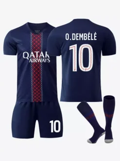 Maillot Domicile du Club de Football 25/26 No.10 Dembélé No.14 Doué No.7 Kvaratskhelia Ensemble 3 Pièces