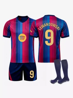 Maillot domicile du FC Barcelone 26/27 n° 10 Yamal n° 8 Pedri rayé ensemble 3 pièces