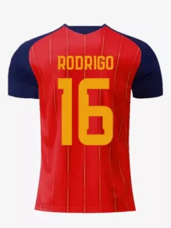 Maillot domicile Espagne 2026 manches courtes grandes tailles n° 19 Yamal n° 20 Pedri n° 16 Rodri