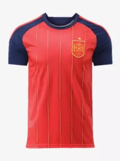 Maillot domicile Espagne 2026 manches courtes grandes tailles n° 19 Yamal n° 20 Pedri n° 16 Rodri
