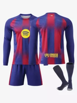 Maillot domicile 25/26 personnalisé à manches longues pour club de football ensemble 3 pièces