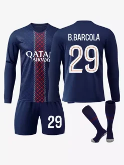 Maillot domicile 3 pièces à manches longues du club de football 25/26 n°10 Dembélé n°2 Hakimi