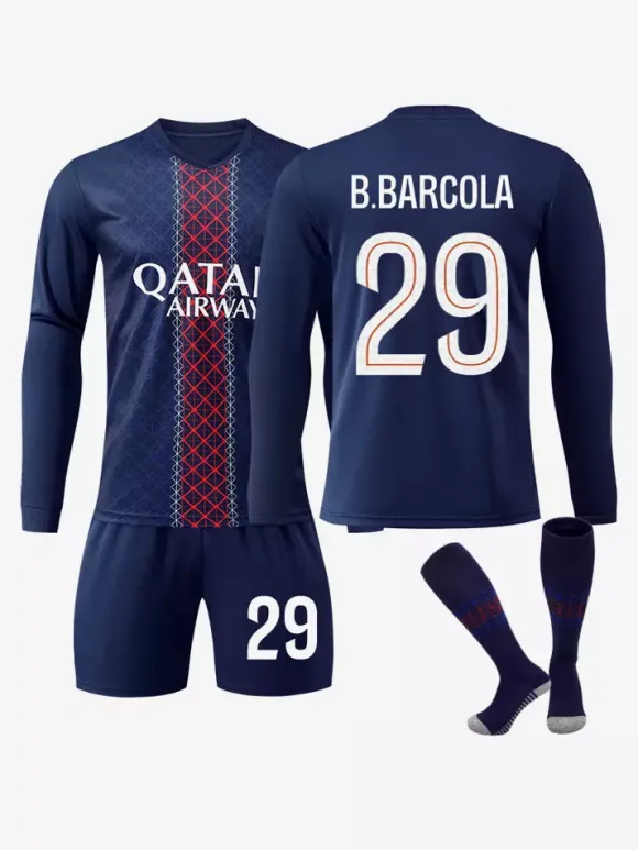 Maillot domicile 3 pièces à manches longues du club de football 25/26 n°10 Dembélé n°2 Hakimi