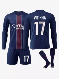 Maillot domicile 3 pièces à manches longues du club de football 25/26 n°10 Dembélé n°2 Hakimi