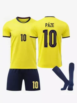Maillot domicile Équateur 2026 n° 23 Caicedo manches courtes tenue de football 3 pièces pour adultes et enfants