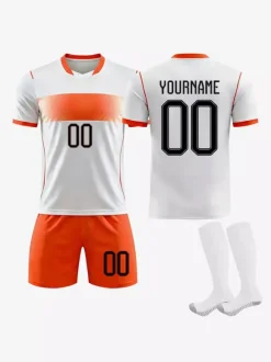 Maillot extérieur des Pays-Bas 2026 personnalisé ensemble 3 pièces orange et blanc pour adultes et enfants