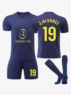 Maillot extérieur 25/26 du club de football n° 7 Griezmann n° 19 Alvarez ensemble 3 pièces pour adultes et enfants