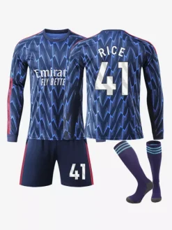 Maillot extérieur manches longues 25/26 du club de football pour adultes et enfants ensemble 3 pièces n° 7 Saka n° 8 Ødegaard