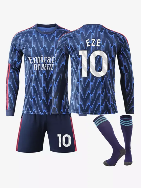 Maillot extérieur manches longues 25/26 du club de football pour adultes et enfants ensemble 3 pièces n° 7 Saka n° 8 Ødegaard